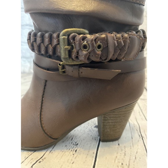 NWOB‎ Relativity Brown Braided Booties Size 6 With 3” Heel - Picture 10 of 10